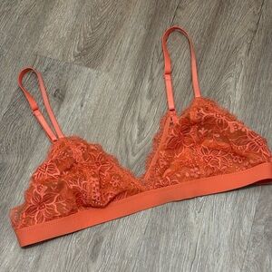Aerie Vibrant Orange Lace Bralette